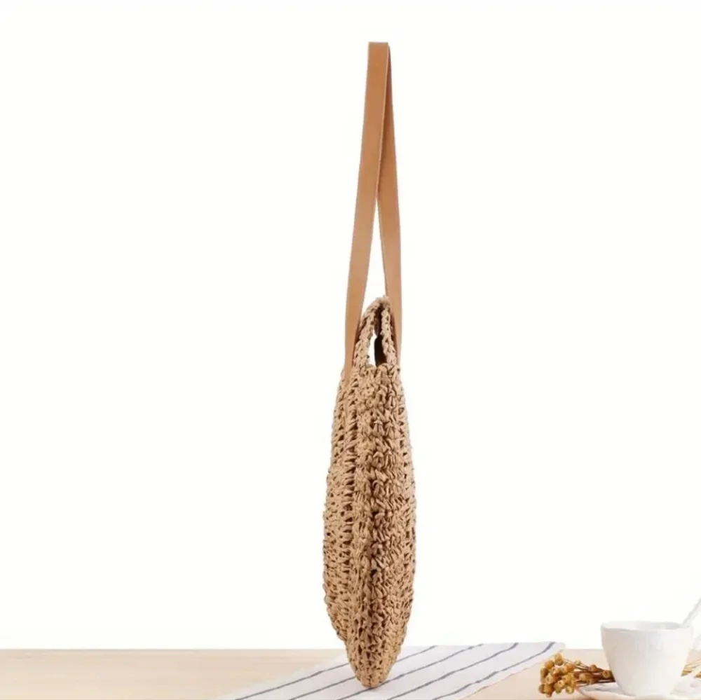 Straw Woven Tote Bag Double Handle